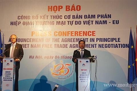 Kết thúc cơ bản đàm phán Hiệp định thương mại tự do giữa Việt Nam và Liên minh châu Âu